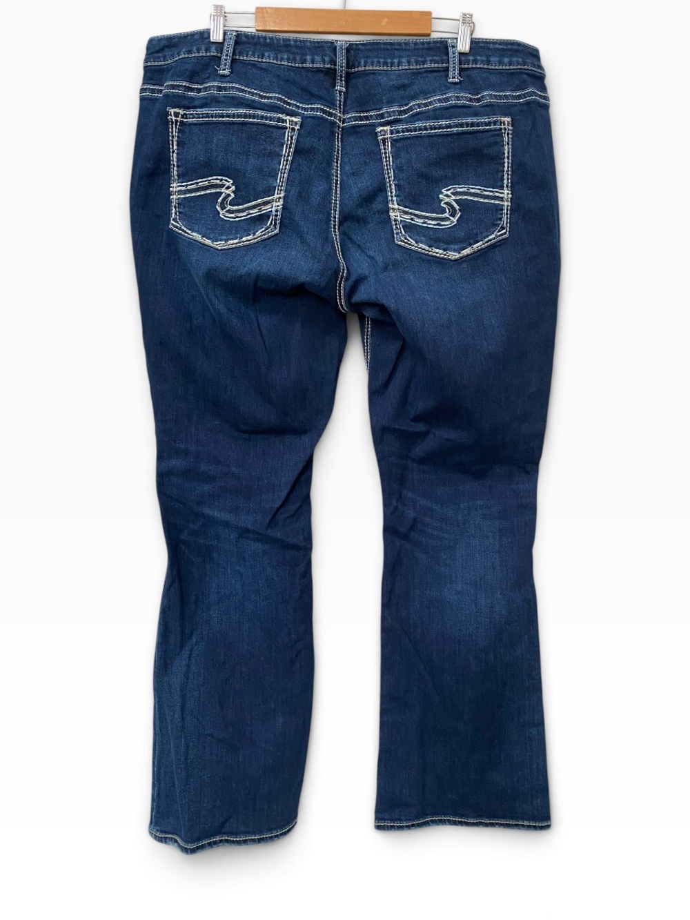 Silver Jeans Dark Blue Flare Jeans  sz 24 L33 Plus 24W - Picture 4 of 9